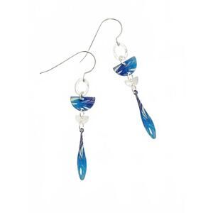 NEW HOLLY YASHI women's ida drop earrings in denim